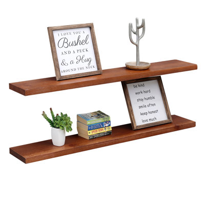 2 Piece Pine Floating Shelf
