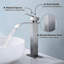 Robinet de lavabo de salle de bain à poignée simple en nickel brossé avec flux laminaire