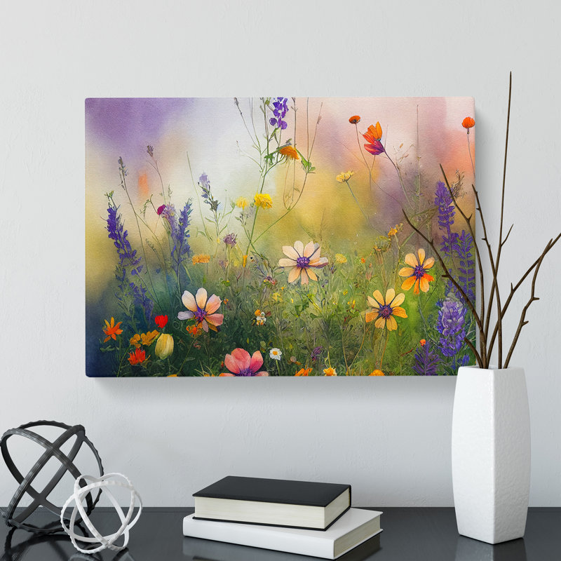 Shining Wildflowers Floral - Wrapped Canvas, 50cm H x 76cm W x 3cm D