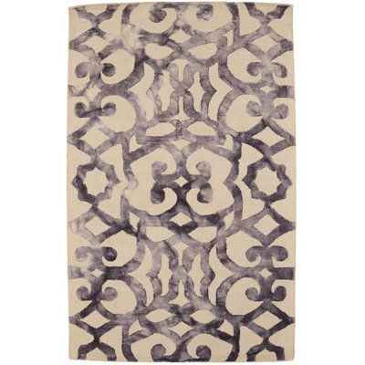 Tapis moderne mauve touffeté à la main 5 x 8 Saybree