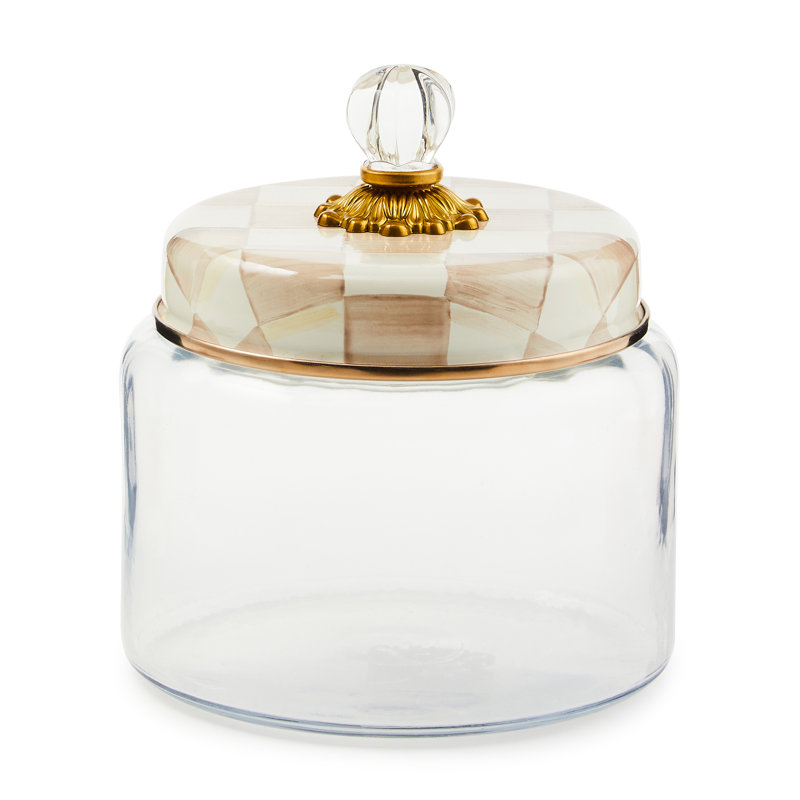 Mocha Check Small Kitchen Canister, 64 fl.oz.