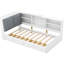 Lit plateforme simple en bois avec rangement pour tête de lit, 2 tiroirs, tablettes en blanc