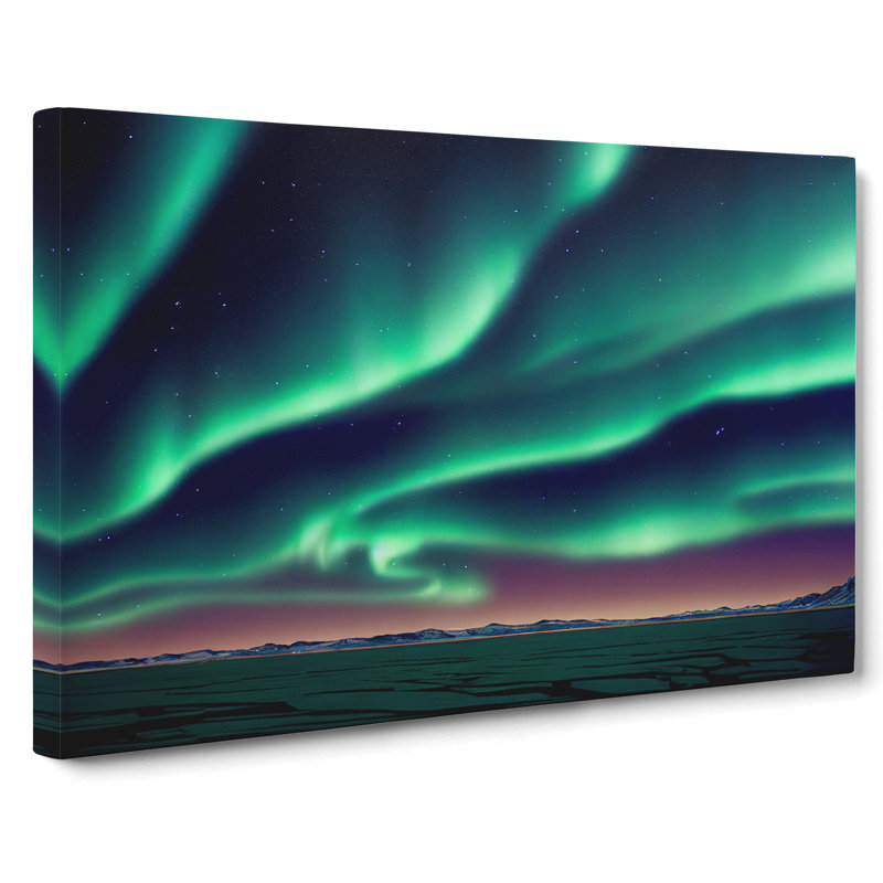 Contemporary Aurora Borealis - Wrapped Canvas Print, 50cm H x 76cm W x 3cm D