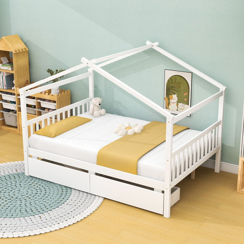 Lit double en bois Lorentzen, Blanc