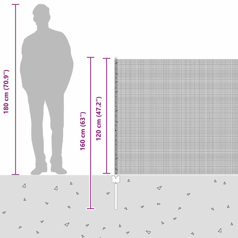 Vidaxl Fence With Posts Steel, Silver, 120cm H x 1000cm W x 2.7cm D