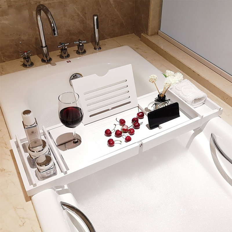Freestanding Bath Caddy, White