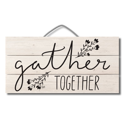 Gather Together Decorative Slatted Pallet Wood Sign 12" by 6"