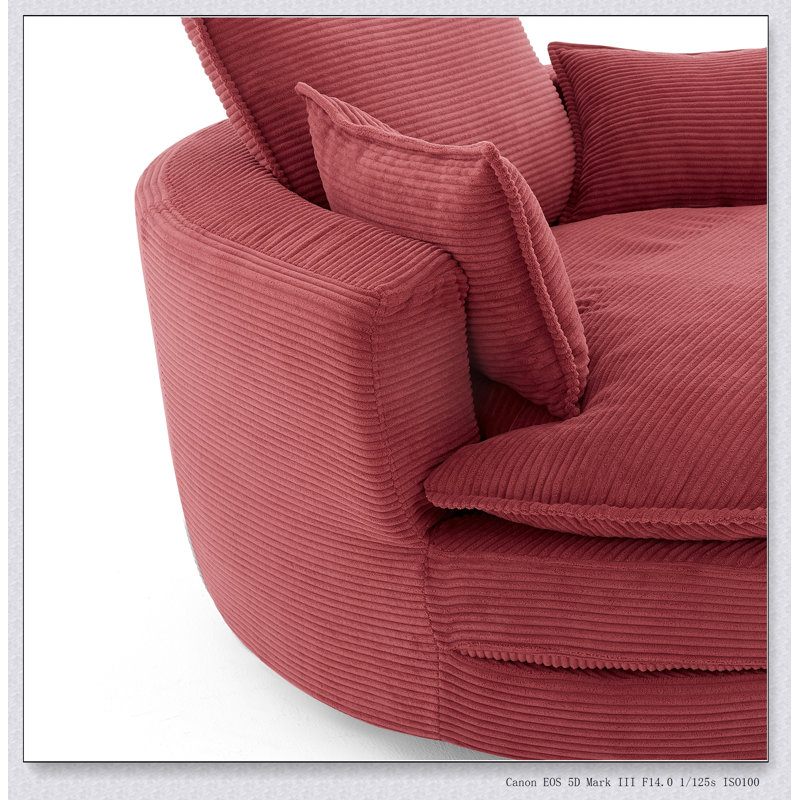 Upholstered Swivel Accent Chair, Red Velvet