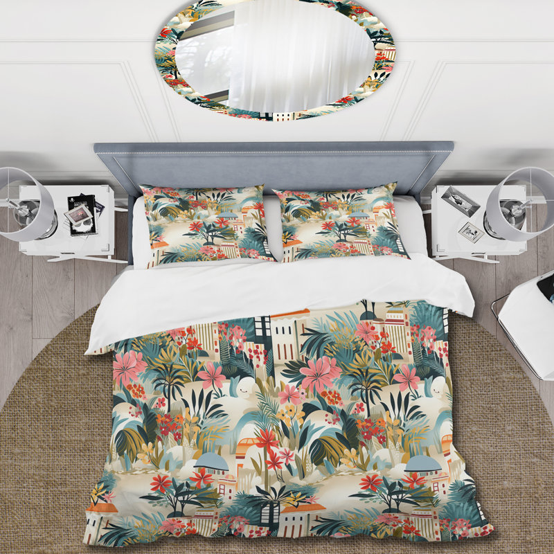 Urban Jungle Mirage II - Ensemble de housse de couette tropical - Microfibre de polyester