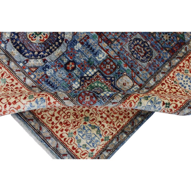 Handmade Wool Area Rug, Rectangle 4'11" x 6'8"