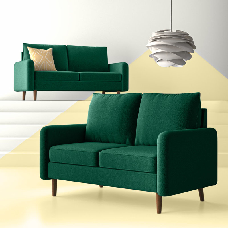 Ensemble de salon en velours 2 pièces Fosston, Velours vert