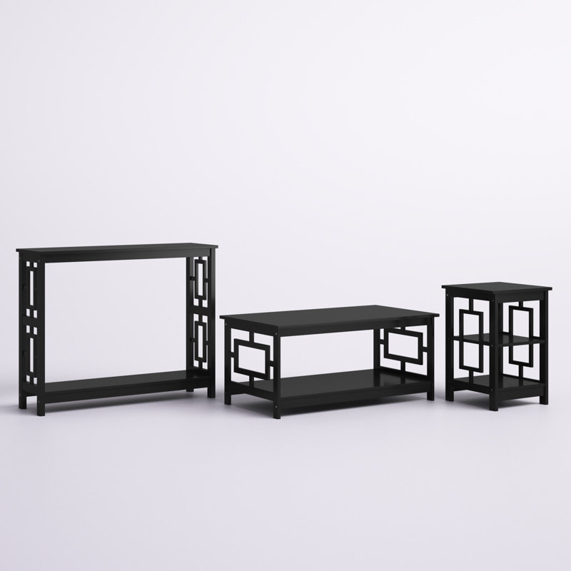 Ensemble de tables basses 3 pièces Carmeline, Noir