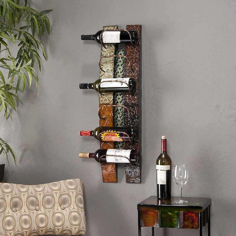 Zendaya 6 Bottle Wall Mounted Wine Bottle Rack