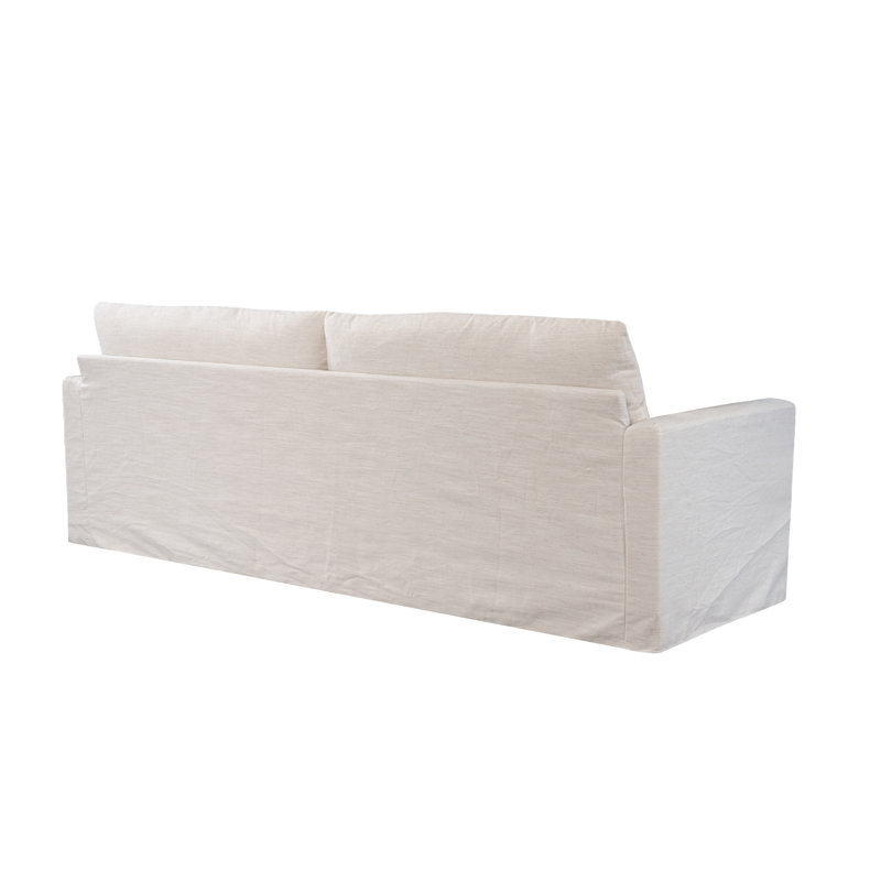Aqua 93‘’ Modern Slipcovered Sofa for Living Room, Beige