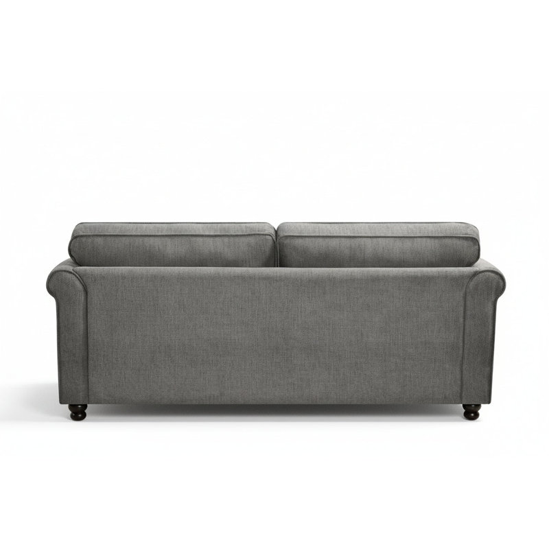 Baldemar 3 Seater Chenille Sofa, Dark Grey