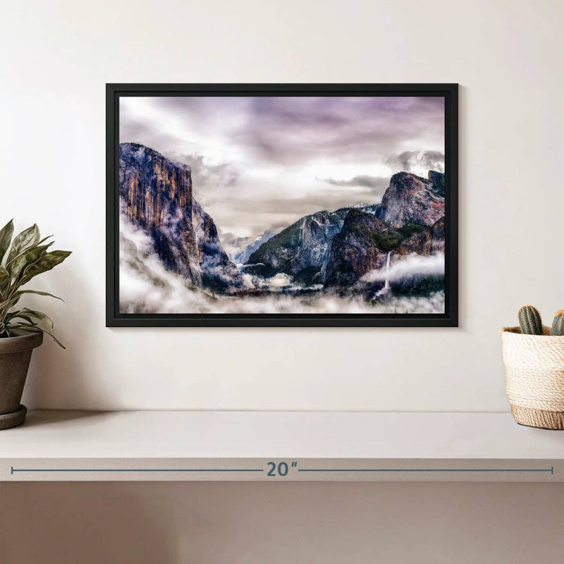 Yosemite National Park Canyons, Floating Frame Black, 13" X 9"