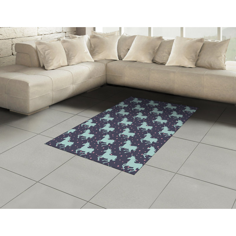 Cartoon High Density Long Fiber Poly Threads Decorative Area Rug Carpet, Rectangle 4' x 5'8"