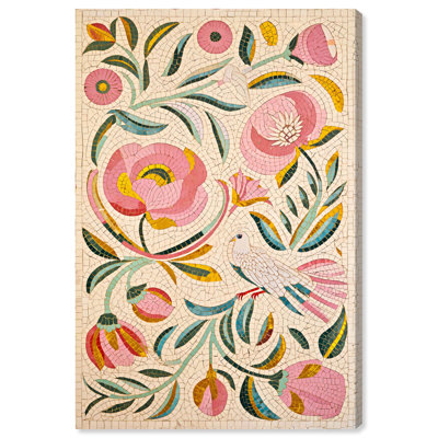 Impression sur toile, "Floral Tile" par Art Remedy