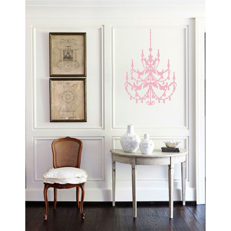 Décalcomanie murale lustre française, Rose œillet, H 24 po x l 16 po x P 0,01 po
