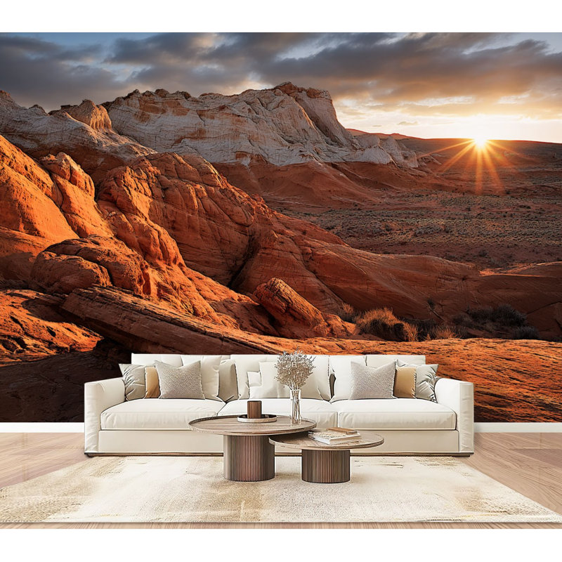 Papier peint adhésif autocollant paysage coucher de soleil Paria Rimrocks Utah
