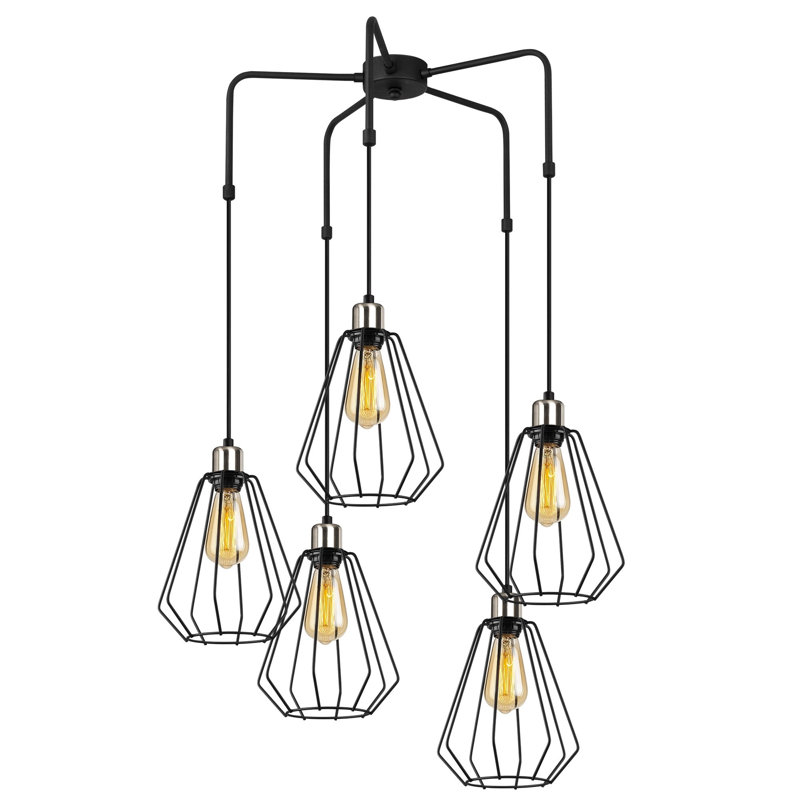 Luminaire suspendu géométrique à 5 lumières Epsom