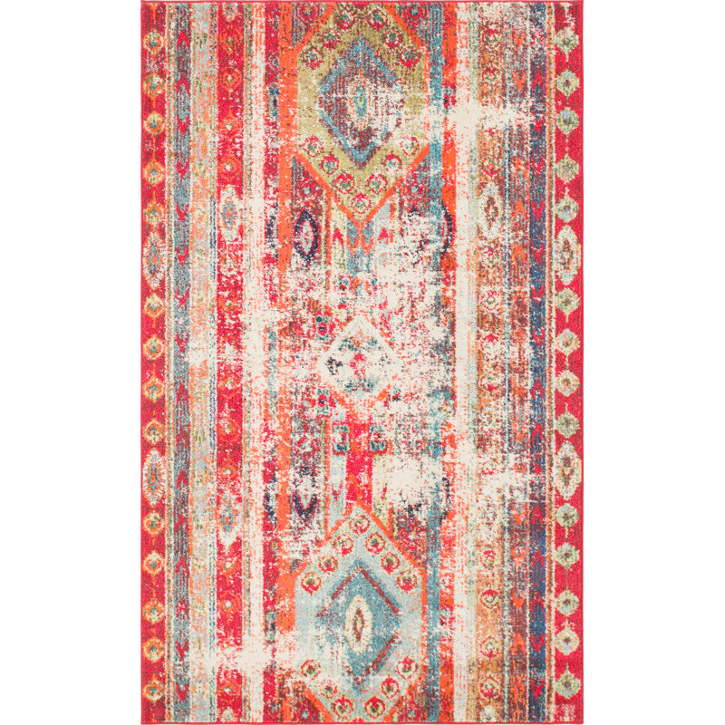 Newburyport Southwestern Area Rug, Rectangle 9' x 12'2", Red