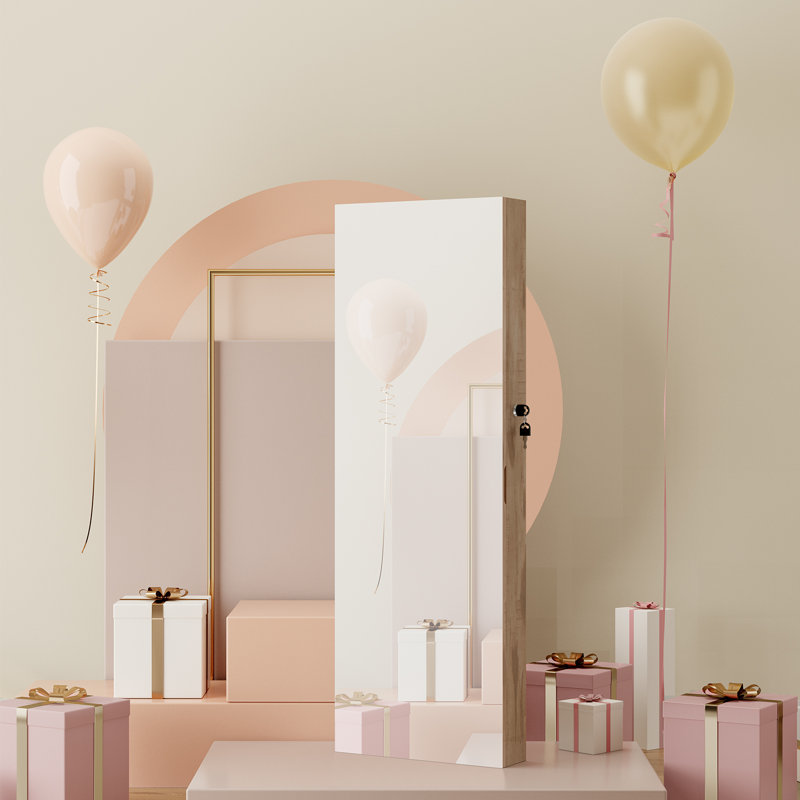 Armoire à bijoux avec miroir à suspendre, Chêne grillé