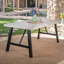 Table de salle à manger d'extérieur Roomfitter, table de patio rectangulaire moderne avec plateau en bois et structure en métal, gris-64062729