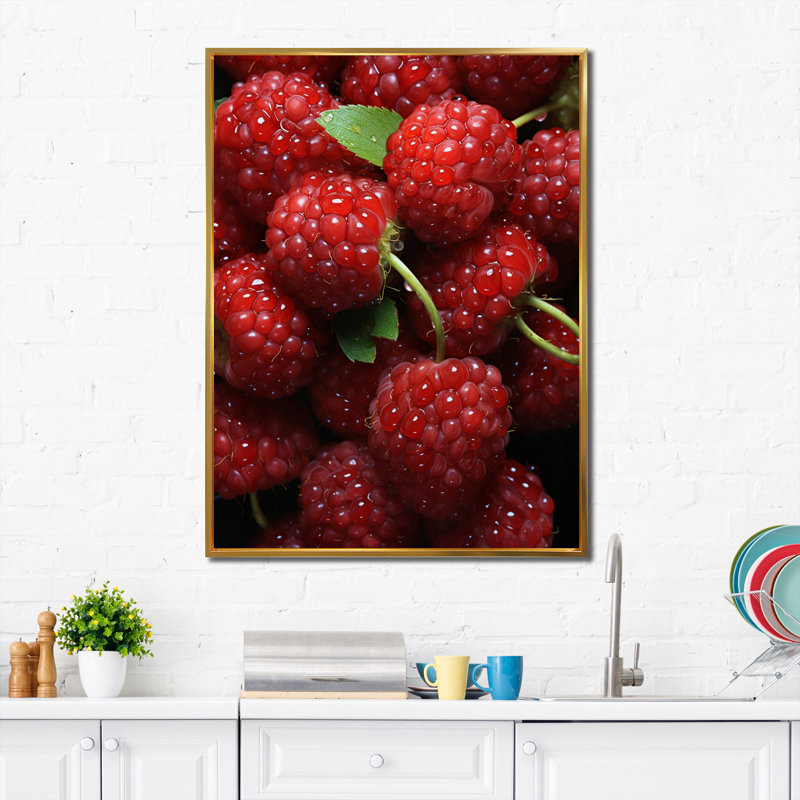 Fruit Ruby Raspberry I " Fruit Ruby Raspberry I ", Gold Framed, 32" H x 24" W x 1" D