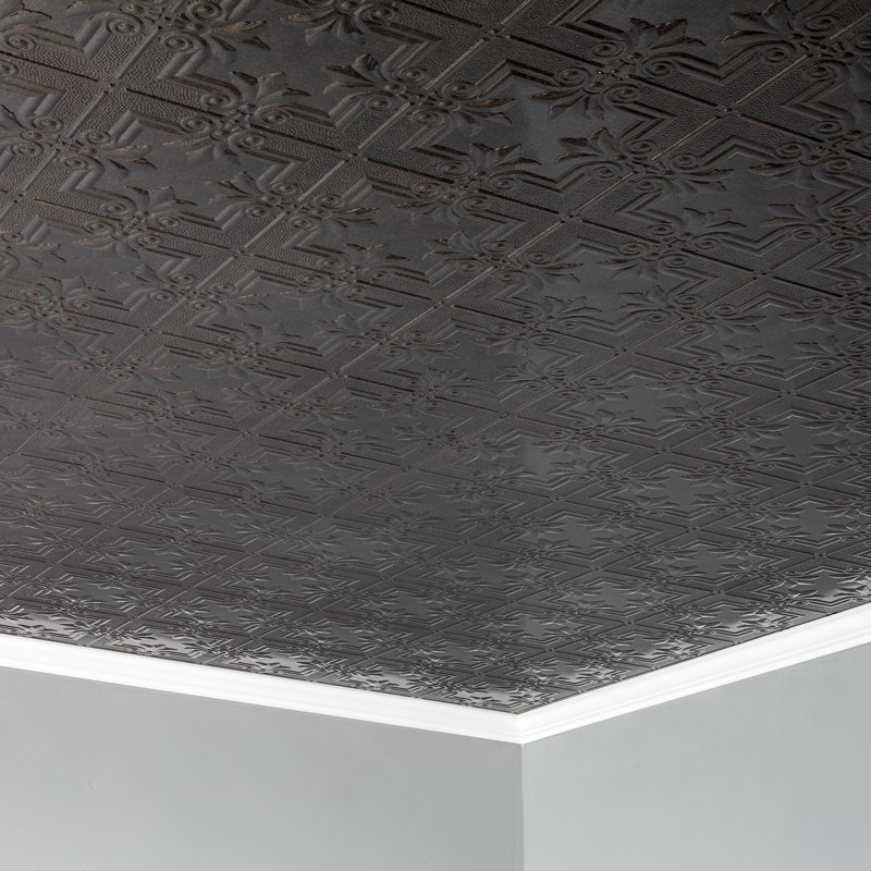 Panneau de plafond décoratif en vinyle FASÄDE Regalia, Étain fumé