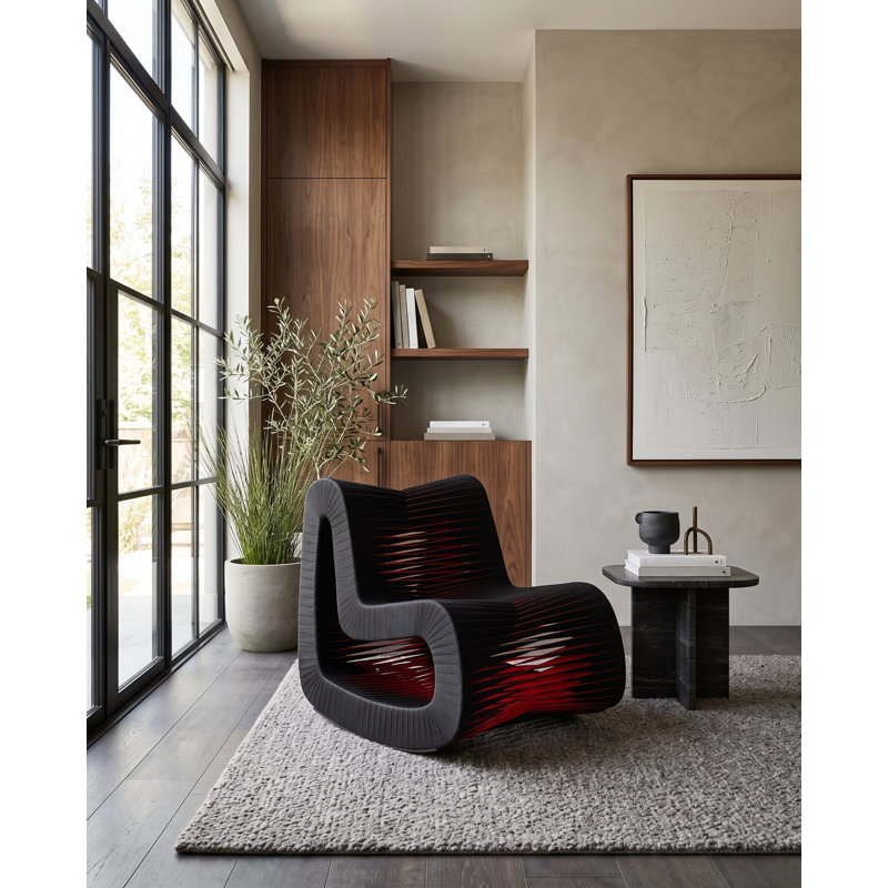 Seat Belt Rocking Chair, Black/Red