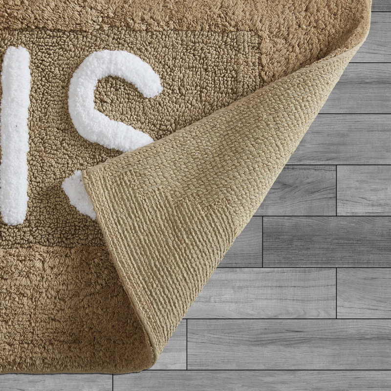 Cotton Blend Bath Rug, Linen