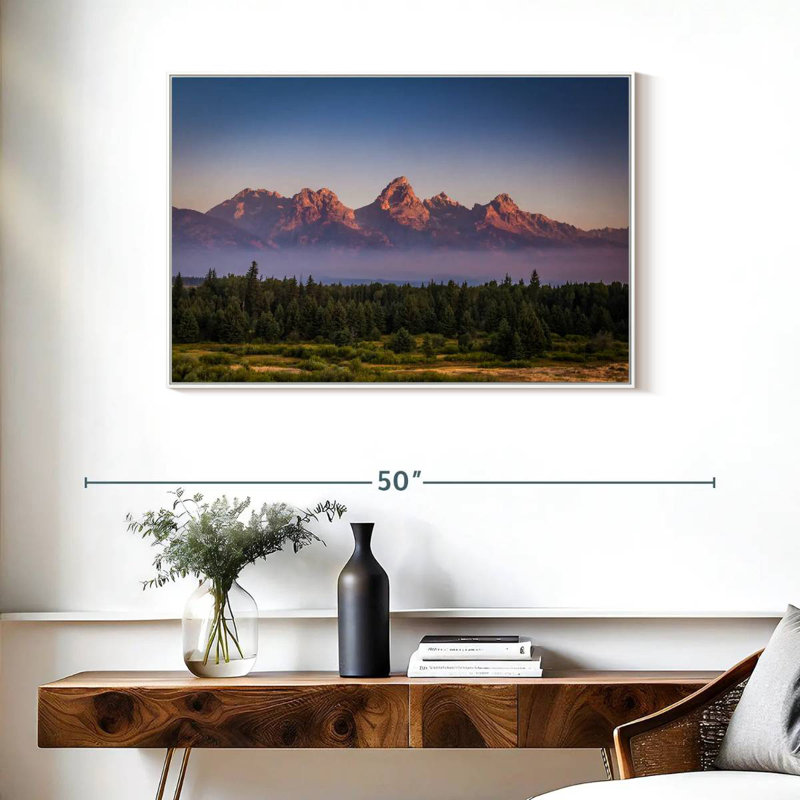 Brume Grand Teton, Cadre flottant blanc, 37 po x 25 po