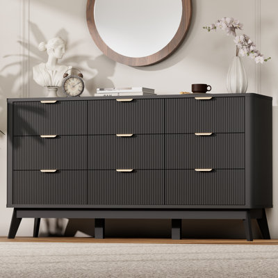 Commode 9 tiroirs cannelée