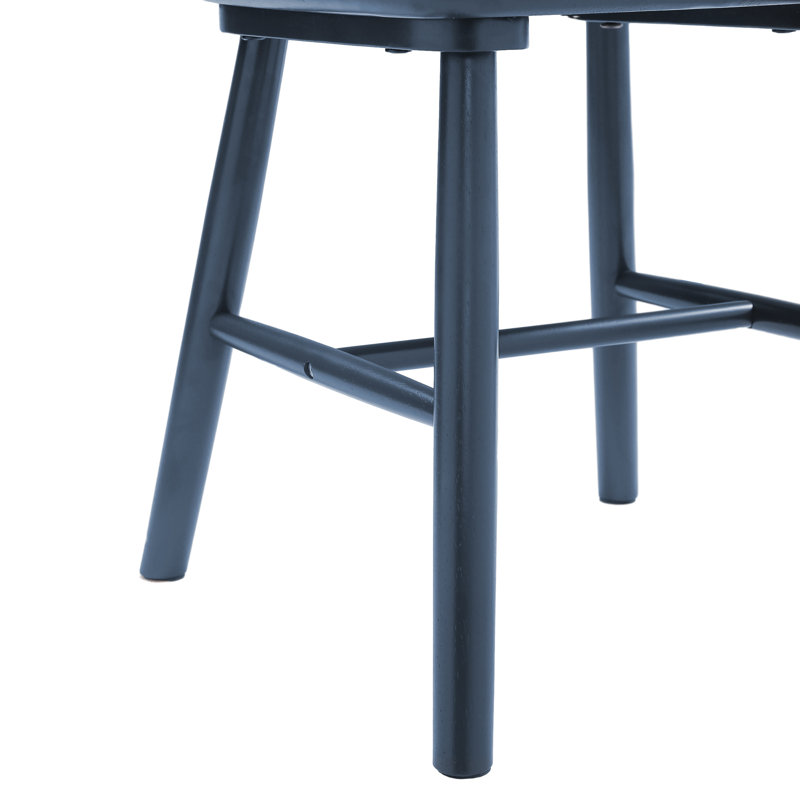 Chaise d'appoint en bois massif Chesley, Bleu foncé