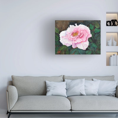 Art pivoines japonaises sur toile rose, Joanne Porter