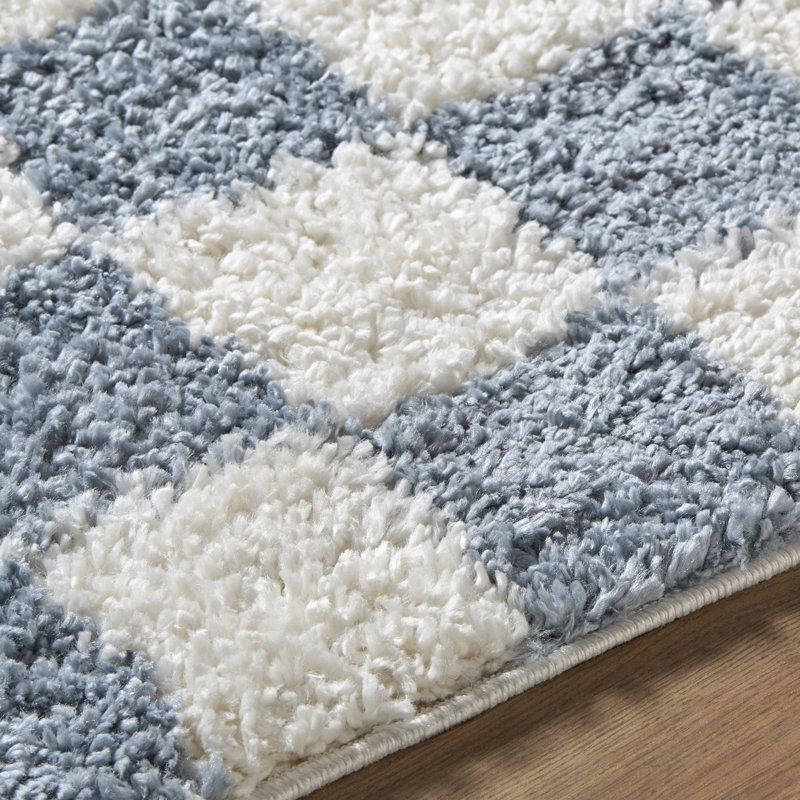  Edaline Machine Woven Rug, Rectangle 7'10" x 10', White/Ivory/Gray
