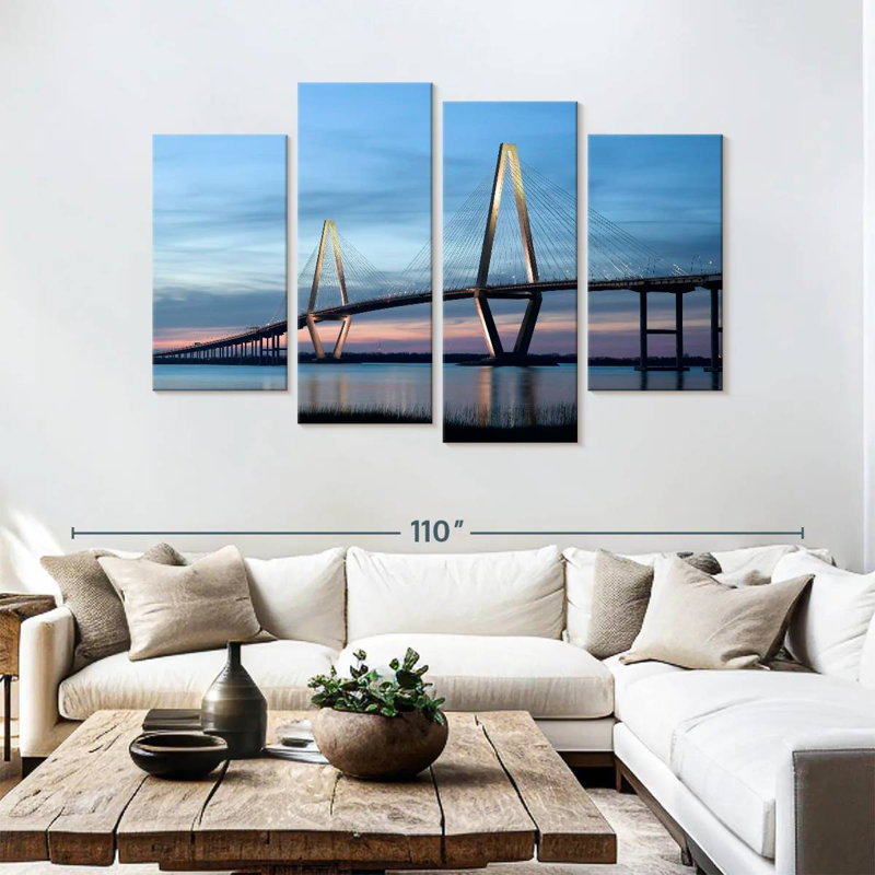 Lilie Ravenel Bridge à l'aube, H 54 po x l 84 po