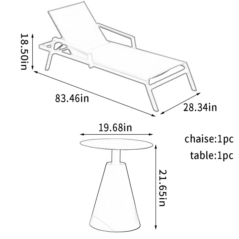 Chaise longue d'extérieur réglable Premium