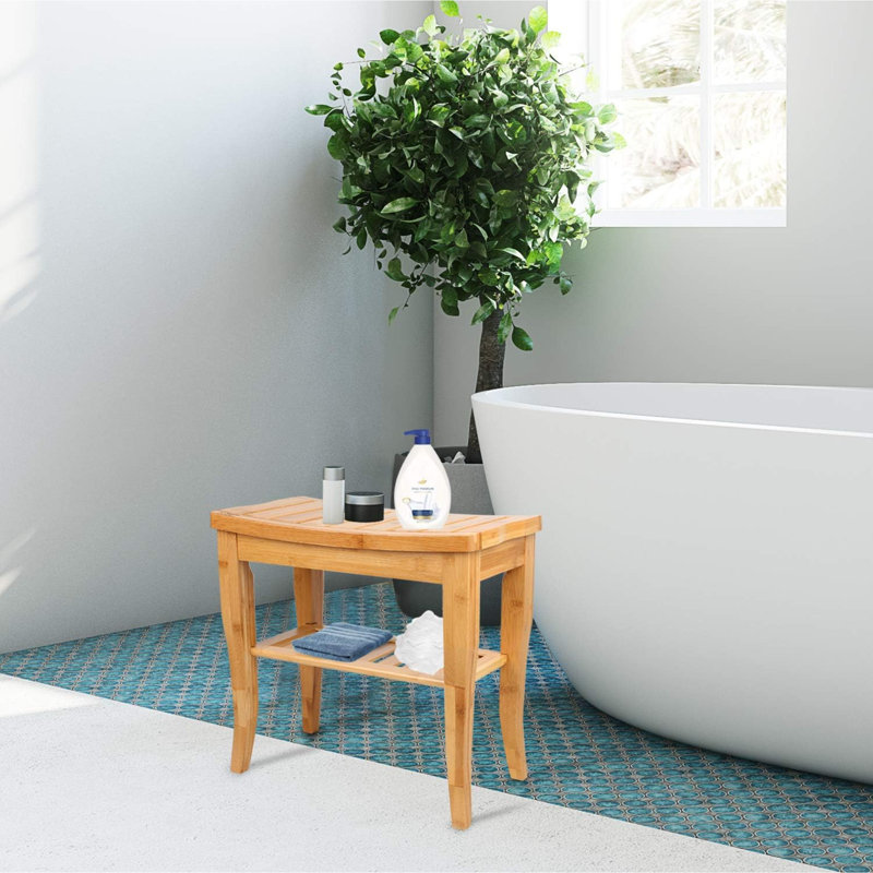 Filomela 10.2'' W Teak Shower Bench