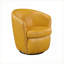 Fauteuil d'appoint en cuir fleur moutarde et moutarde