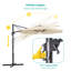 Parasol en porte-à-faux éclairé avec manivelle 132 po Agace inclus-1044619461