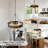 8-Light Farmhouse Chandelier 35.43-Inch Drum Light Fixture, Black And Wood Grain Industrial Drum Chandelier For Dining Room Living Room Foyer Entryway Kitchen-122199423