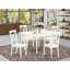 5 Piece Dining Set Includes a Rectangle Dining Room Table with Dropleaf and 4 Wood Seat Chairs, Linen White-122623693