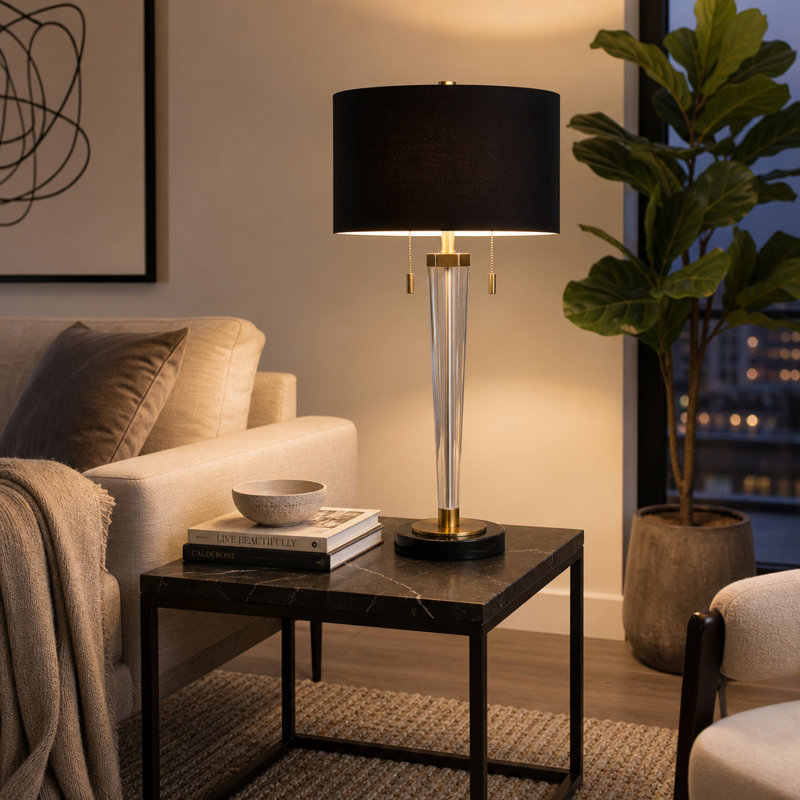 Lampe de table en cristal Elegant