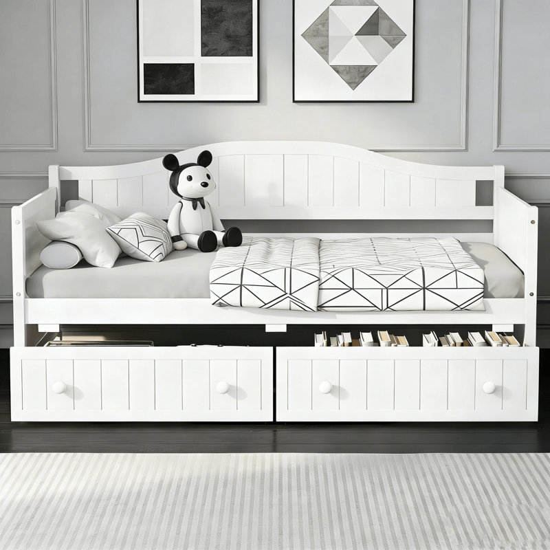 Aprilia Twin Daybed, Drawer Included, White 
