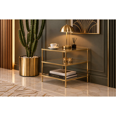 Vicente Glass Top Side Table