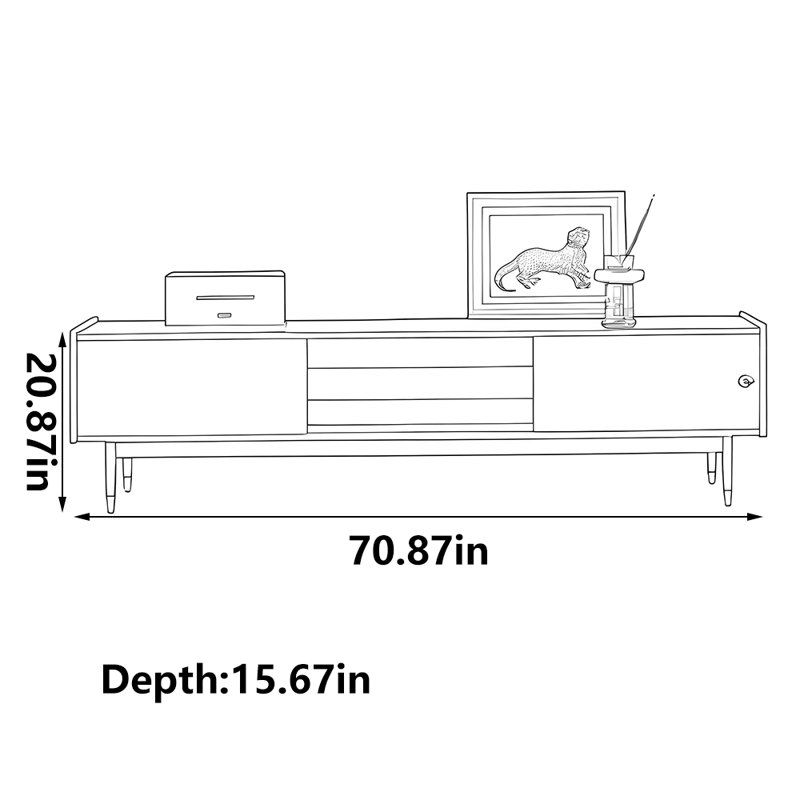 Black fashion pop TV cabinet, 70.87"
