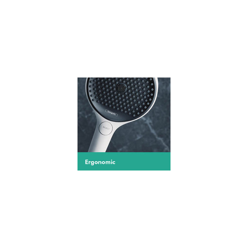 Hansgrohe Rainfinity Handheld 3-Jet Showerhead 130, Matte White, 1.75 GPM