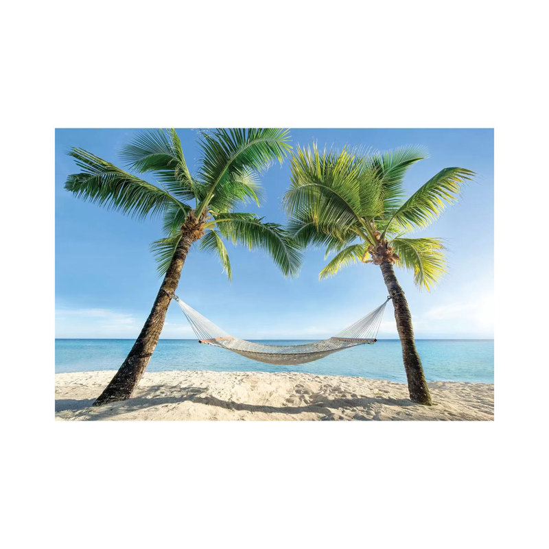 Hammock Between Two Palm Trees by Jan Becke - Wrapped Canvas Print, 66.04 cm H x 45.72 cm W x 3.175 cm D